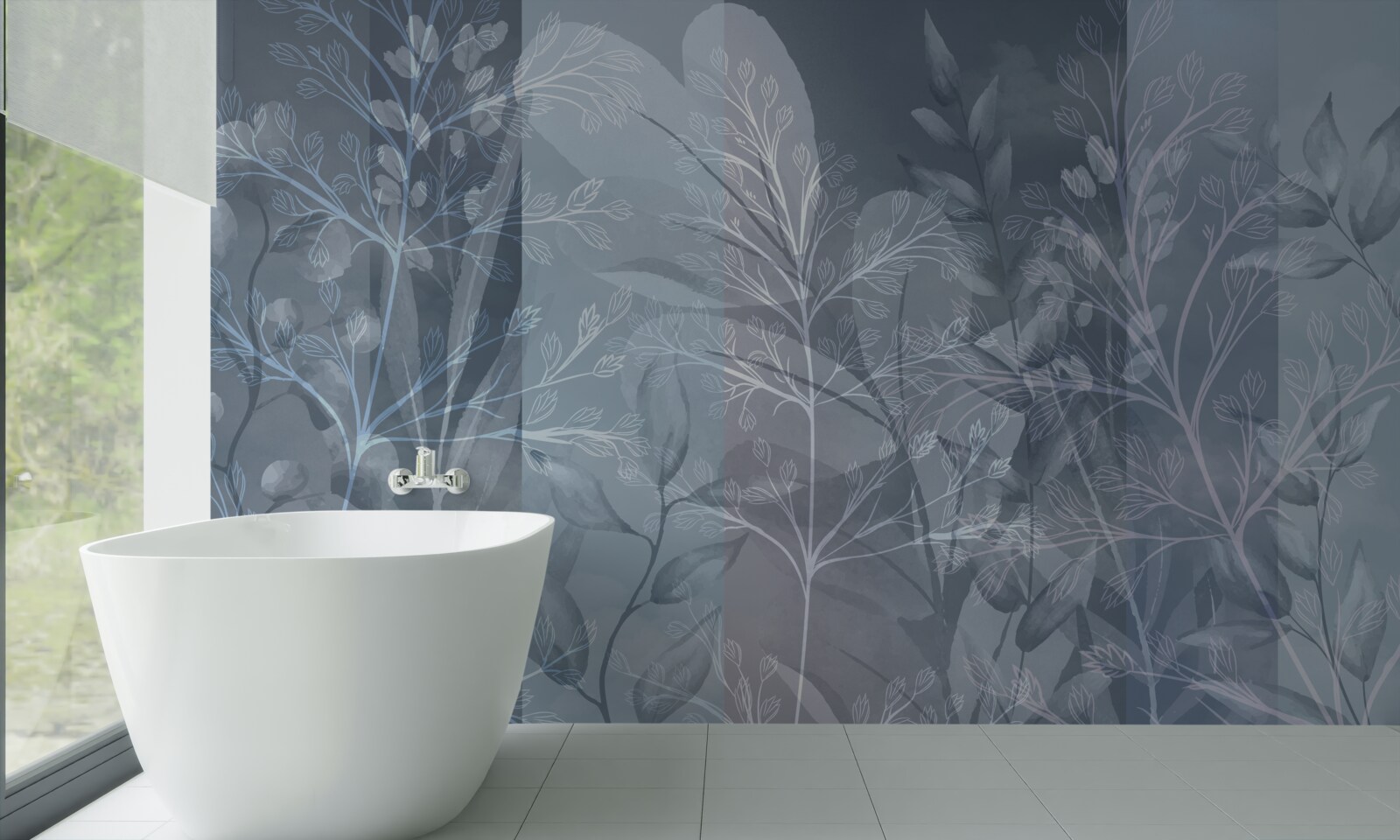 Fototapeta krzewy owiane mgłą w lesie