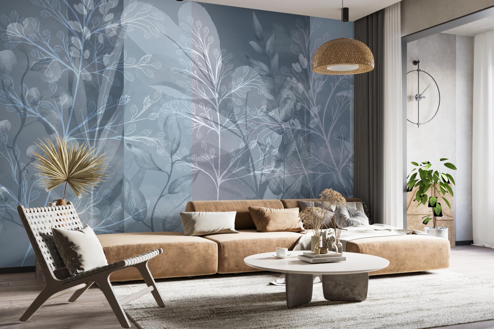 Fototapeta krzewy owiane mgłą w lesie