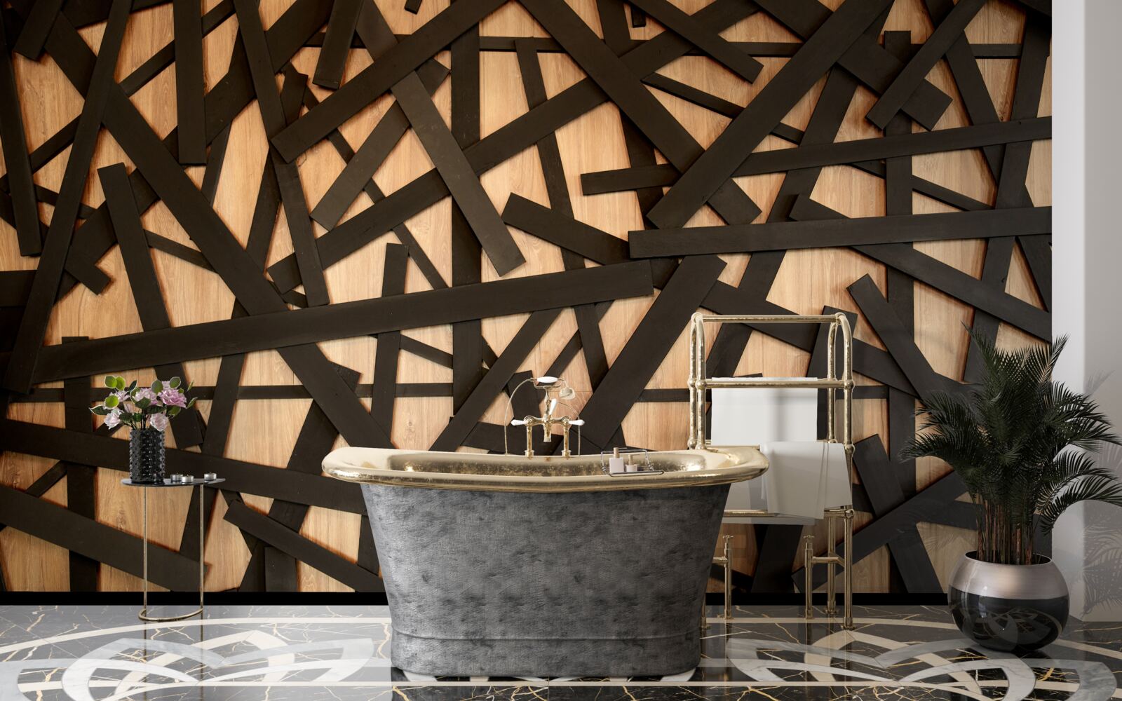 Fototapeta proste gałęzie na pniu