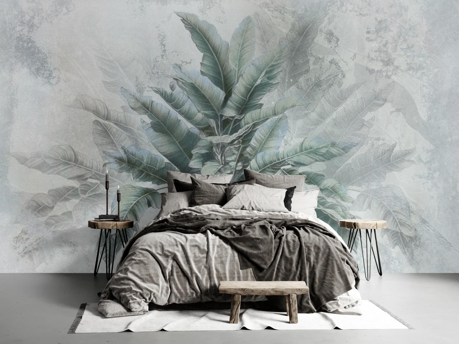 Fototapeta we mgle ukryta jest ogromna palma