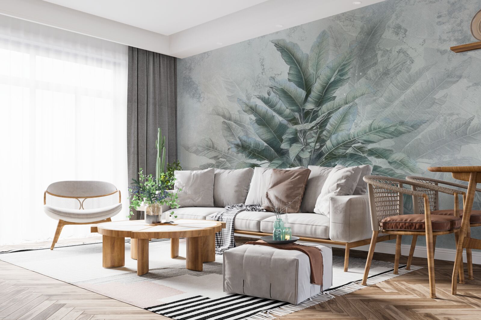 Fototapeta we mgle ukryta jest ogromna palma