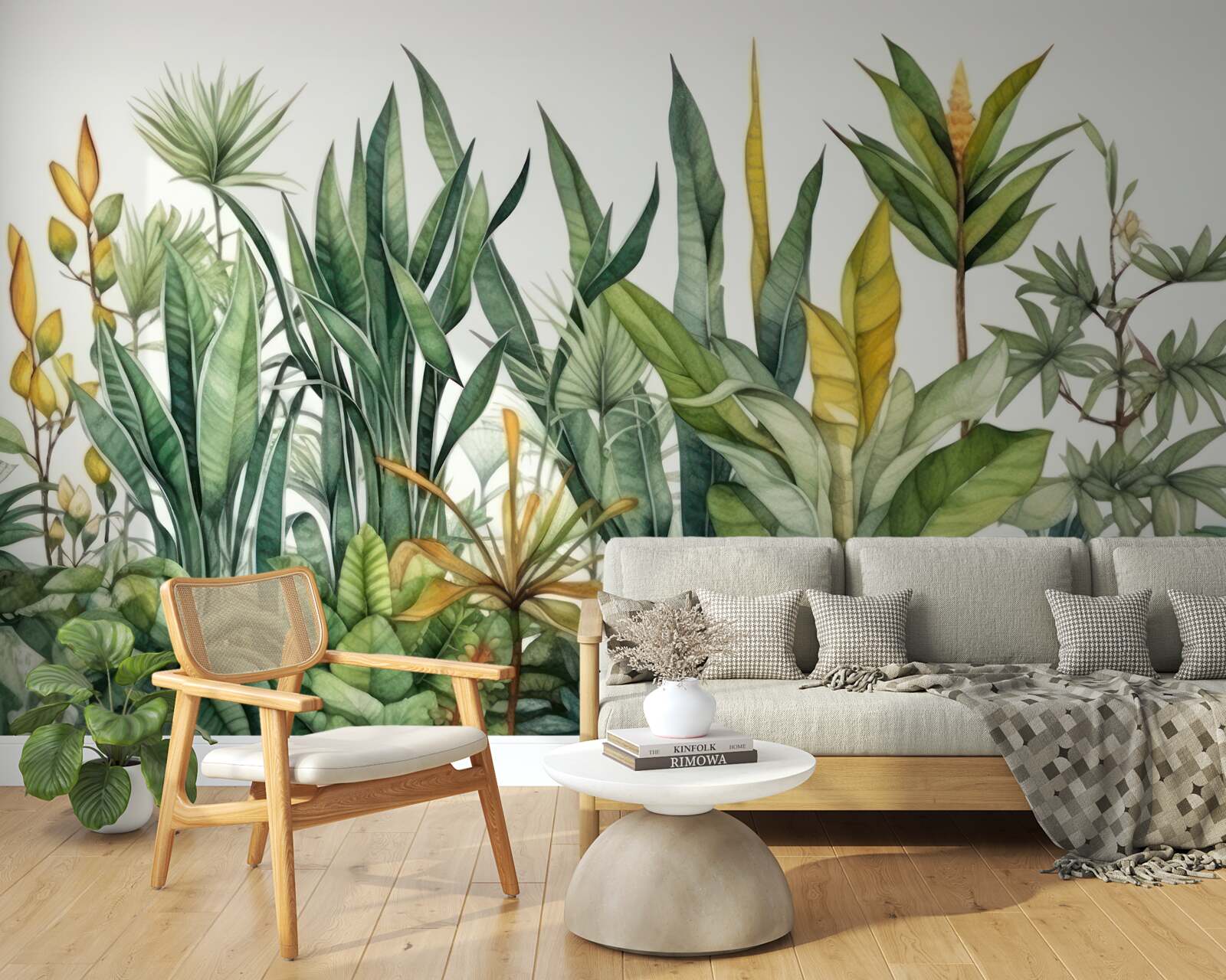 Fototapeta w dżungli rosną wysokie krzewy palmowe