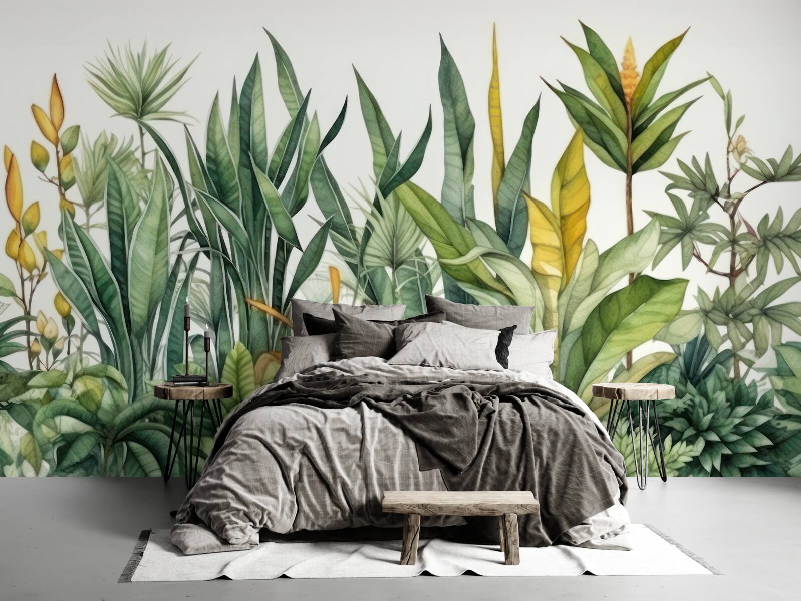 Fototapeta w dżungli rosną wysokie krzewy palmowe