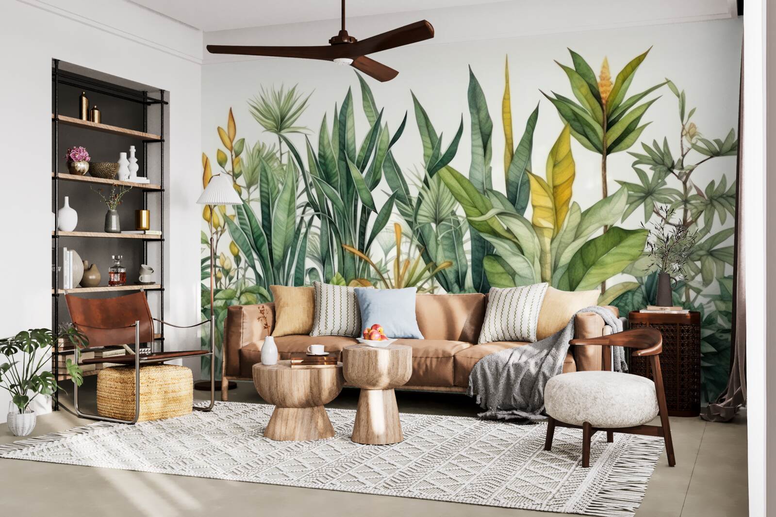 Fototapeta w dżungli rosną wysokie krzewy palmowe