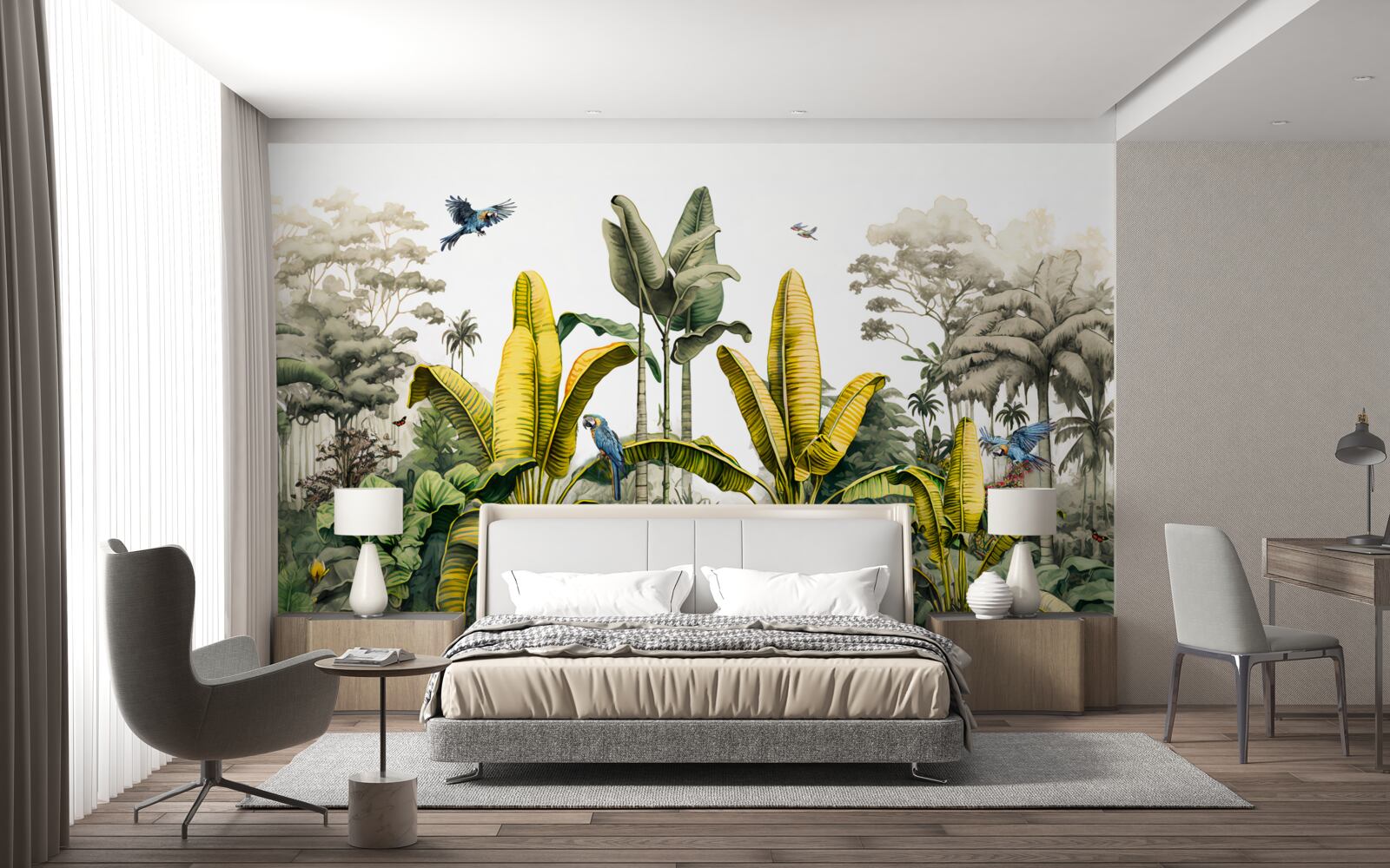 Fototapeta rośliny tropikalne, w tym wysokie palmy