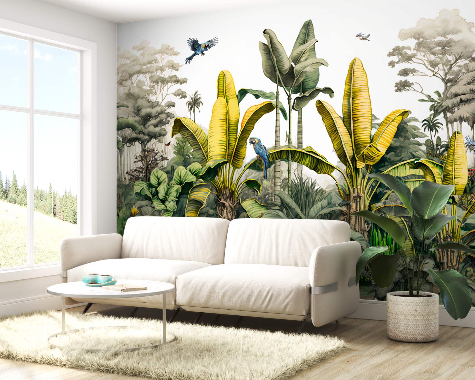 Fototapeta rośliny tropikalne, w tym wysokie palmy