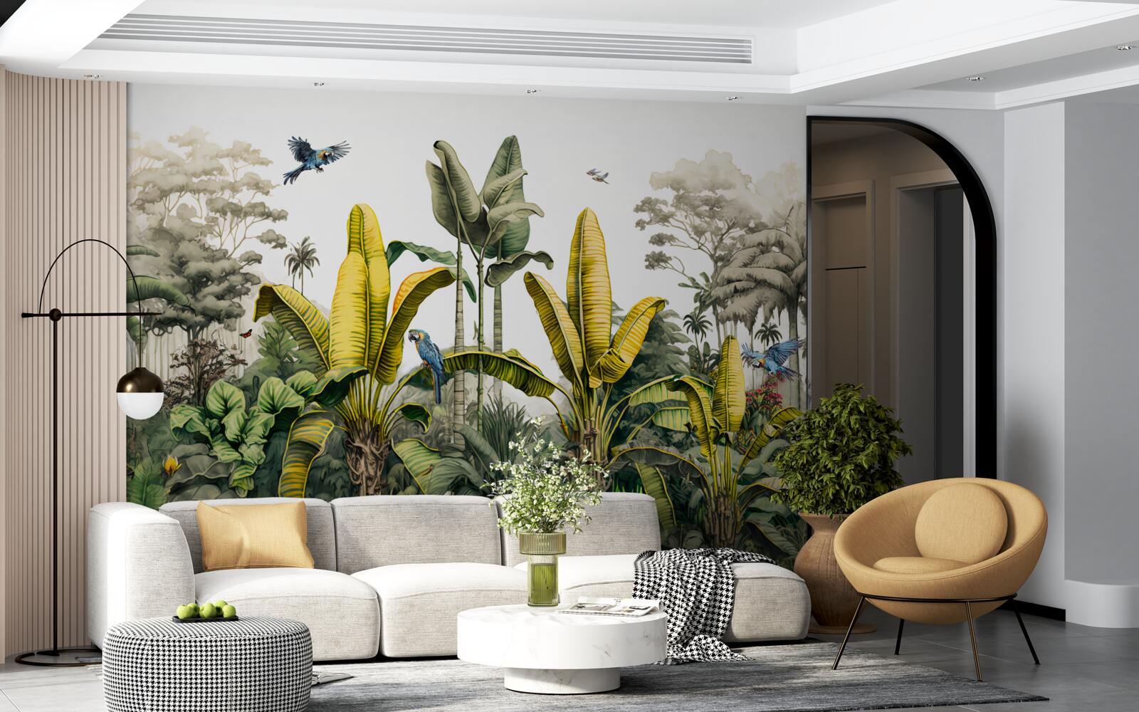 Fototapeta rośliny tropikalne, w tym wysokie palmy