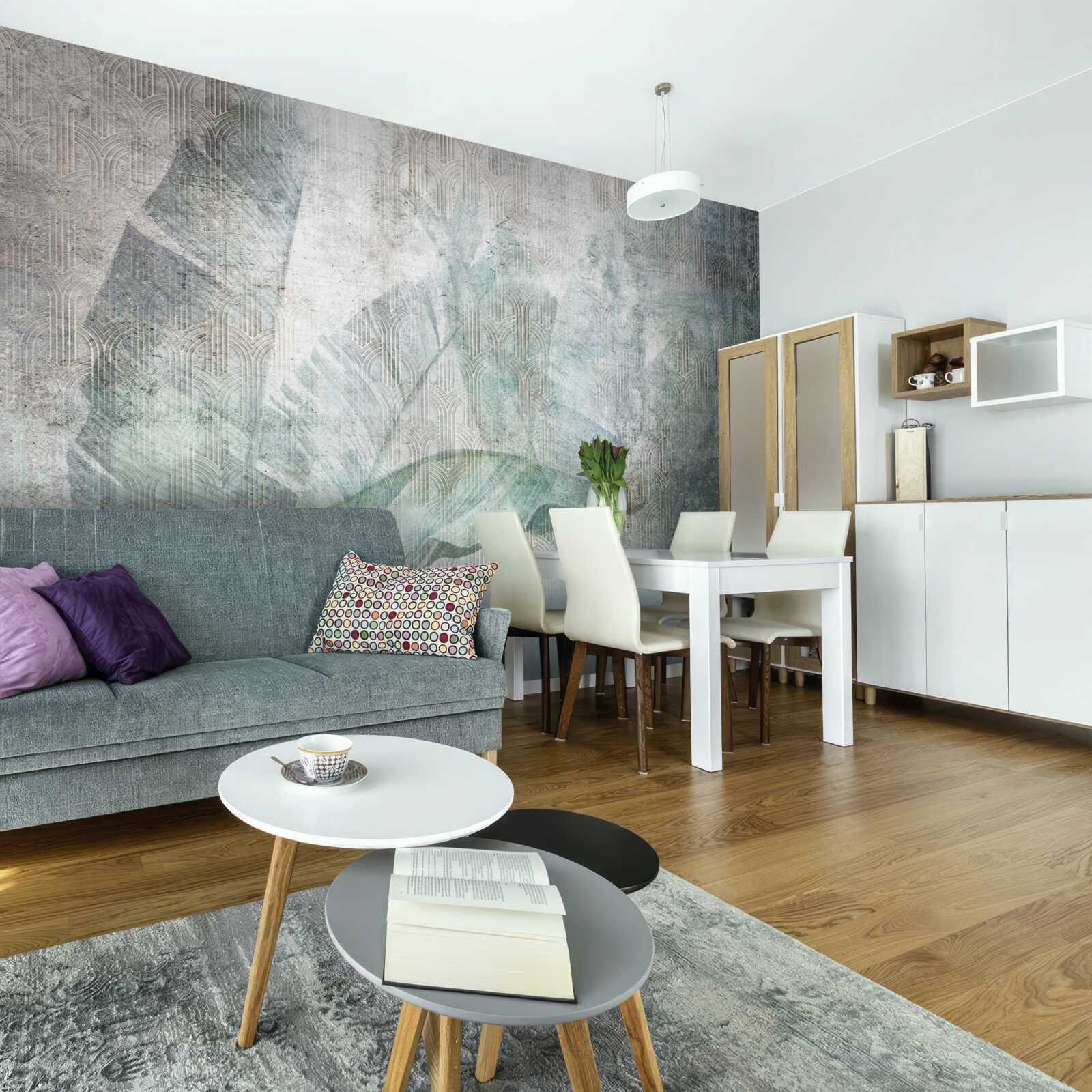 Fototapeta abstrakcyjne kształty tworzą duże liście palmowe