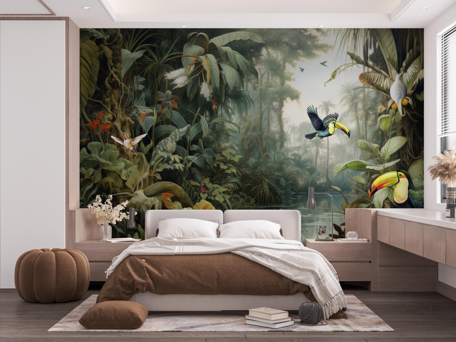 Fototapeta tropikalny zarośla w pobliżu stawu