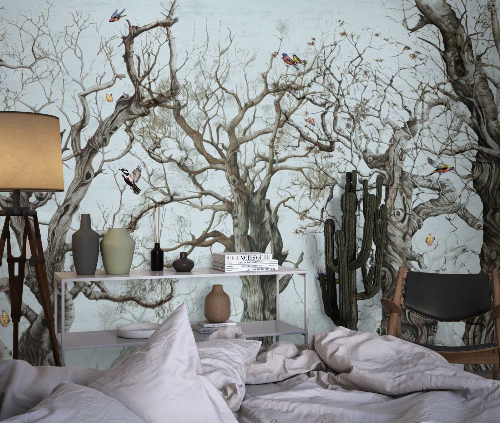 Fototapeta drzewa jesienią, które zrzuciły liście