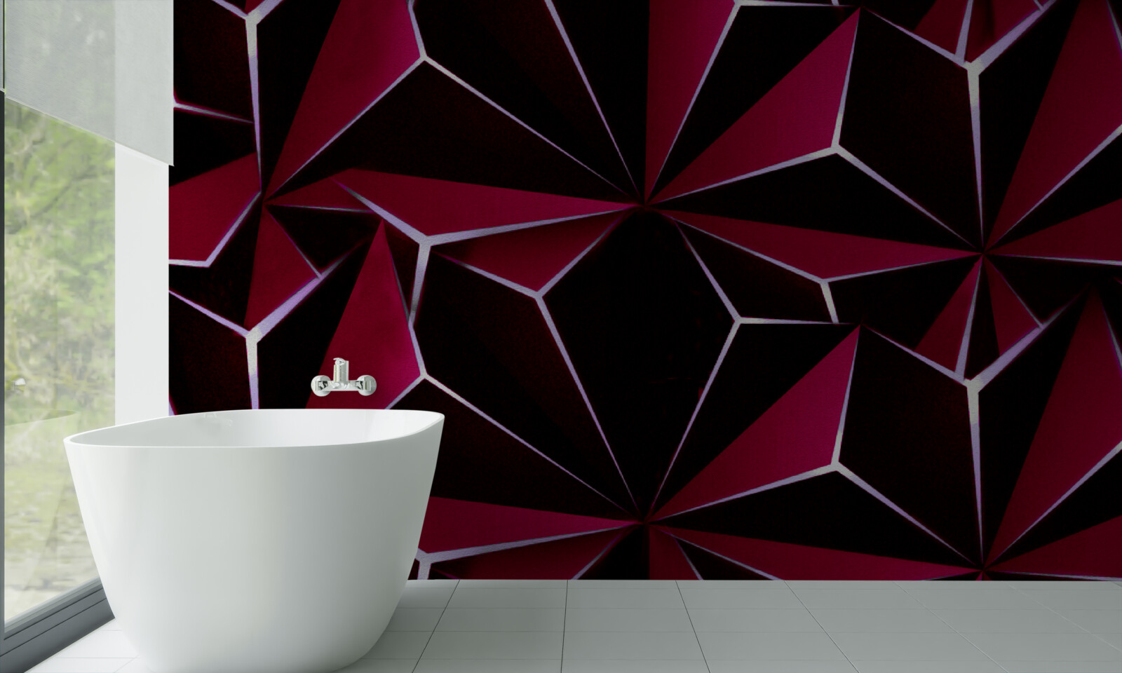 Fototapeta burgundowe trójwymiarowe piramidy