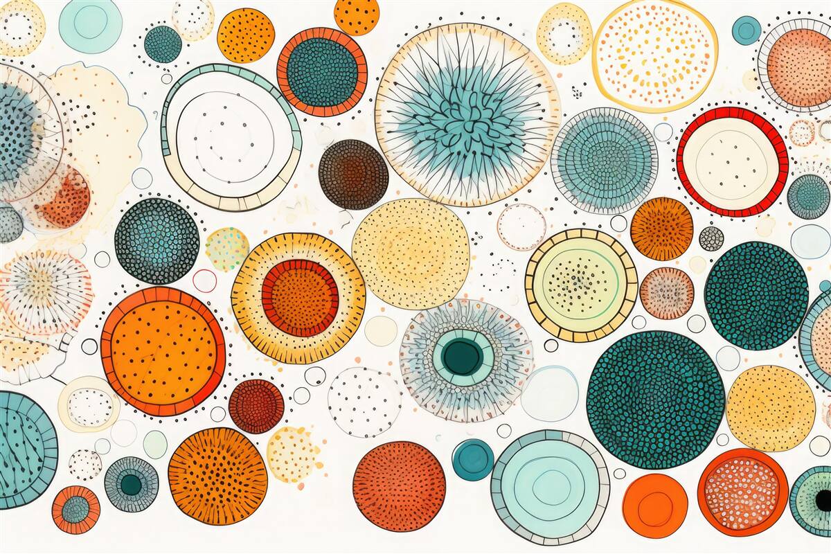 Fototapeta koła i sekcje w stylu abstrakcyjnym