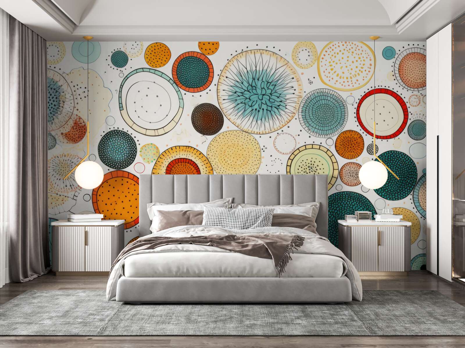 Fototapeta koła i sekcje w stylu abstrakcyjnym