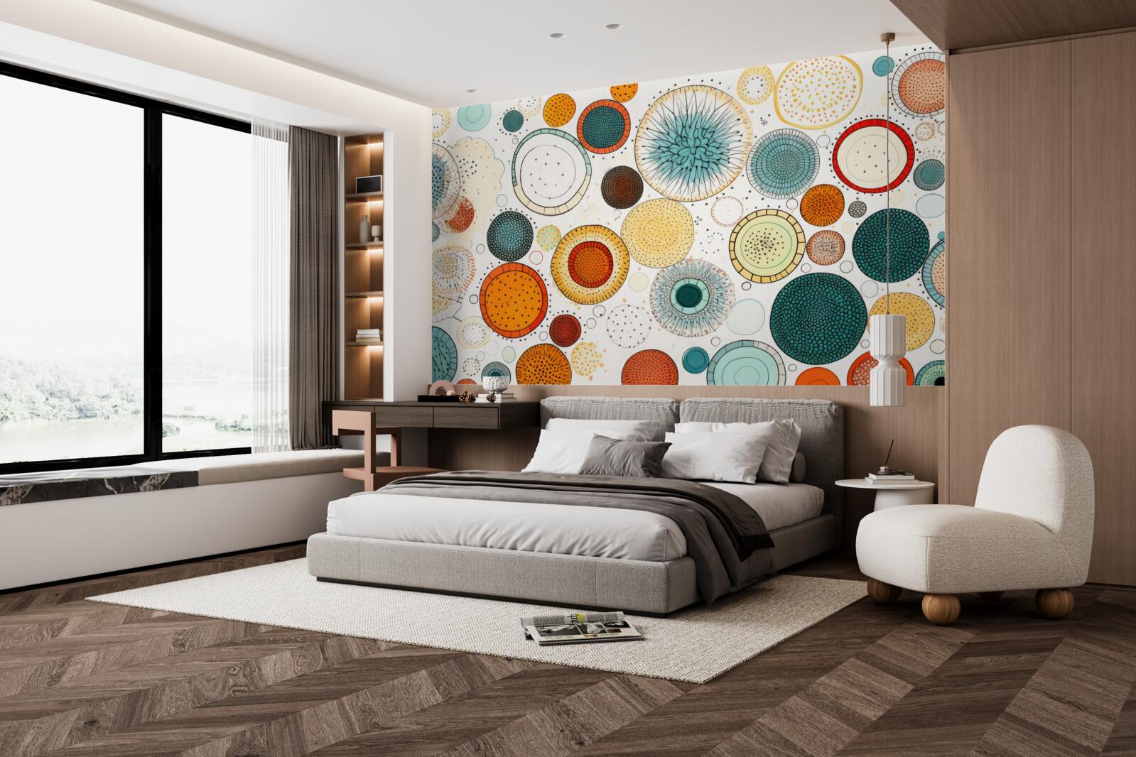 Fototapeta koła i sekcje w stylu abstrakcyjnym