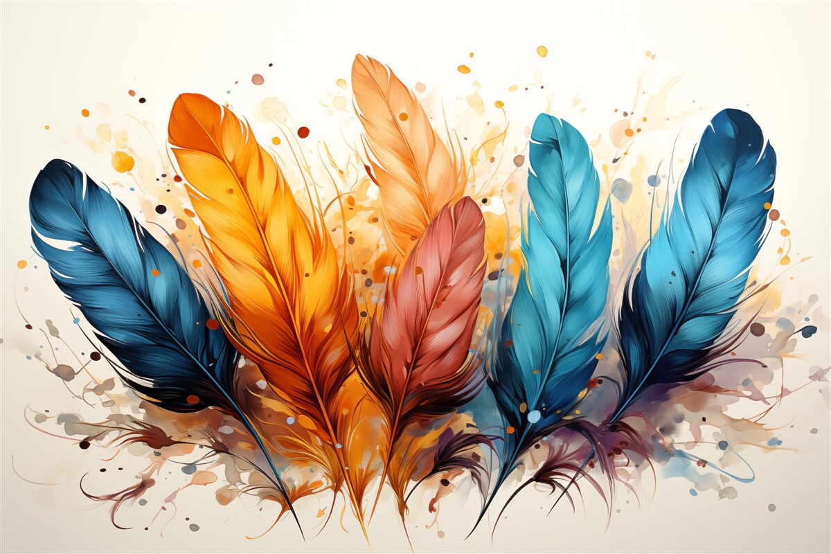 Fototapeta puszyste piórka w jesiennych odcieniach