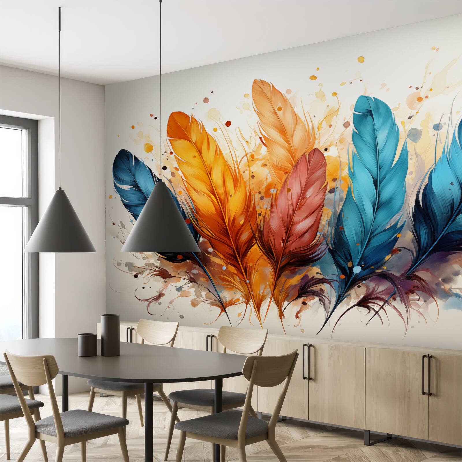 Fototapeta puszyste piórka w jesiennych odcieniach