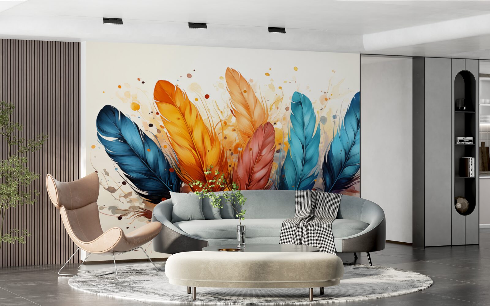 Fototapeta puszyste piórka w jesiennych odcieniach