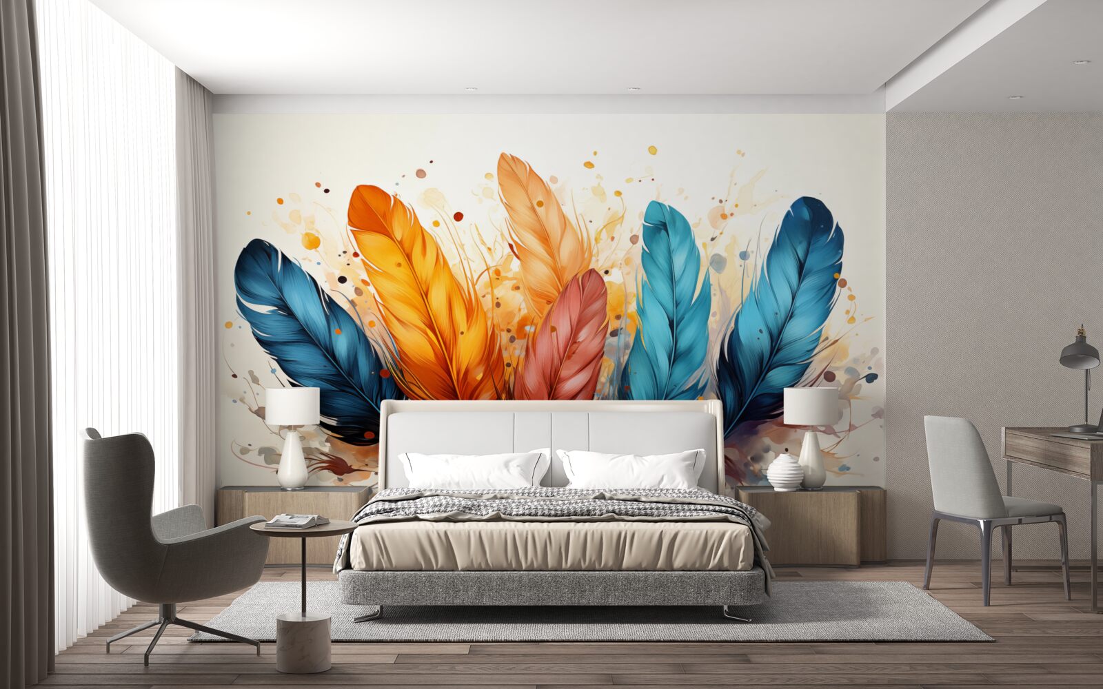 Fototapeta puszyste piórka w jesiennych odcieniach