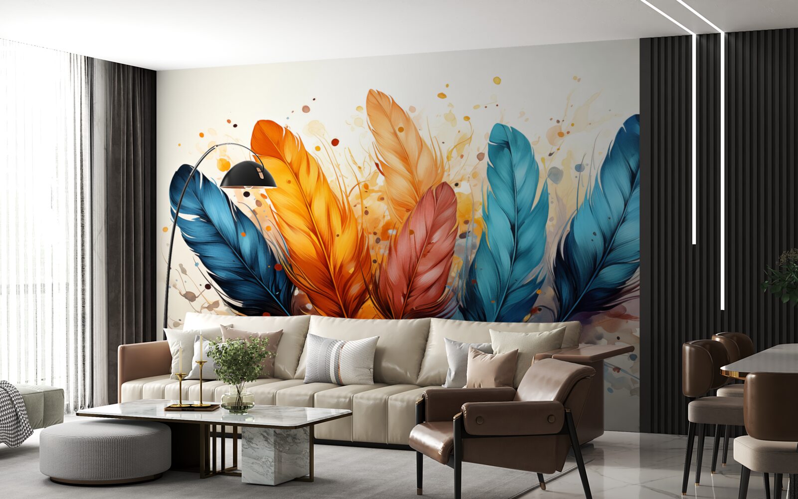 Fototapeta puszyste piórka w jesiennych odcieniach