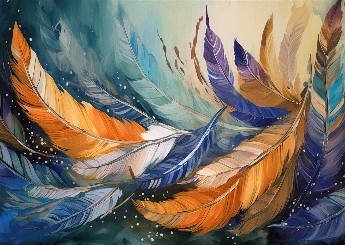 Fototapeta jasne jesienne liście tańczą na wietrze