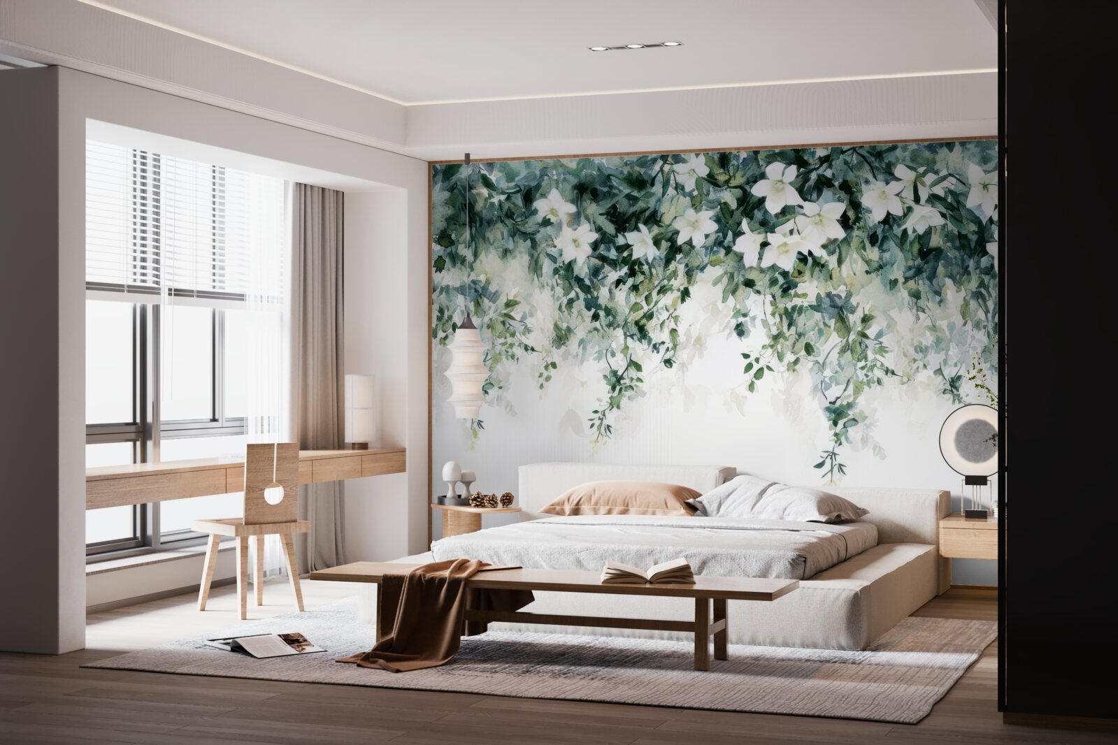 Fototapeta kwitnący śnieżnobiały jaśmin