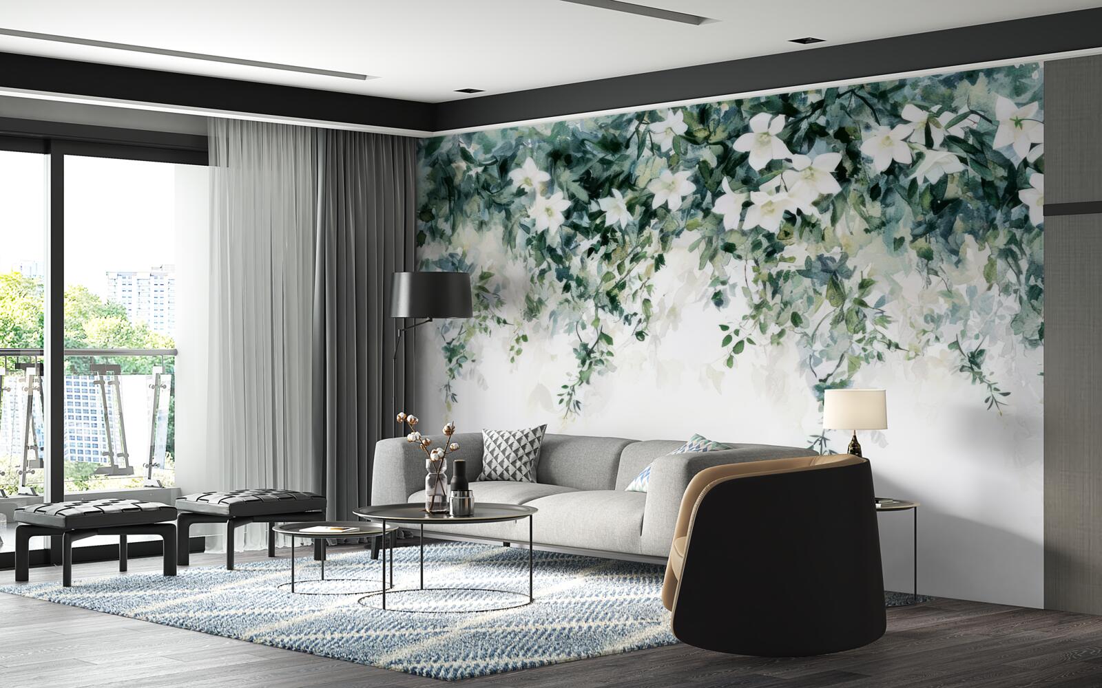 Fototapeta kwitnący śnieżnobiały jaśmin