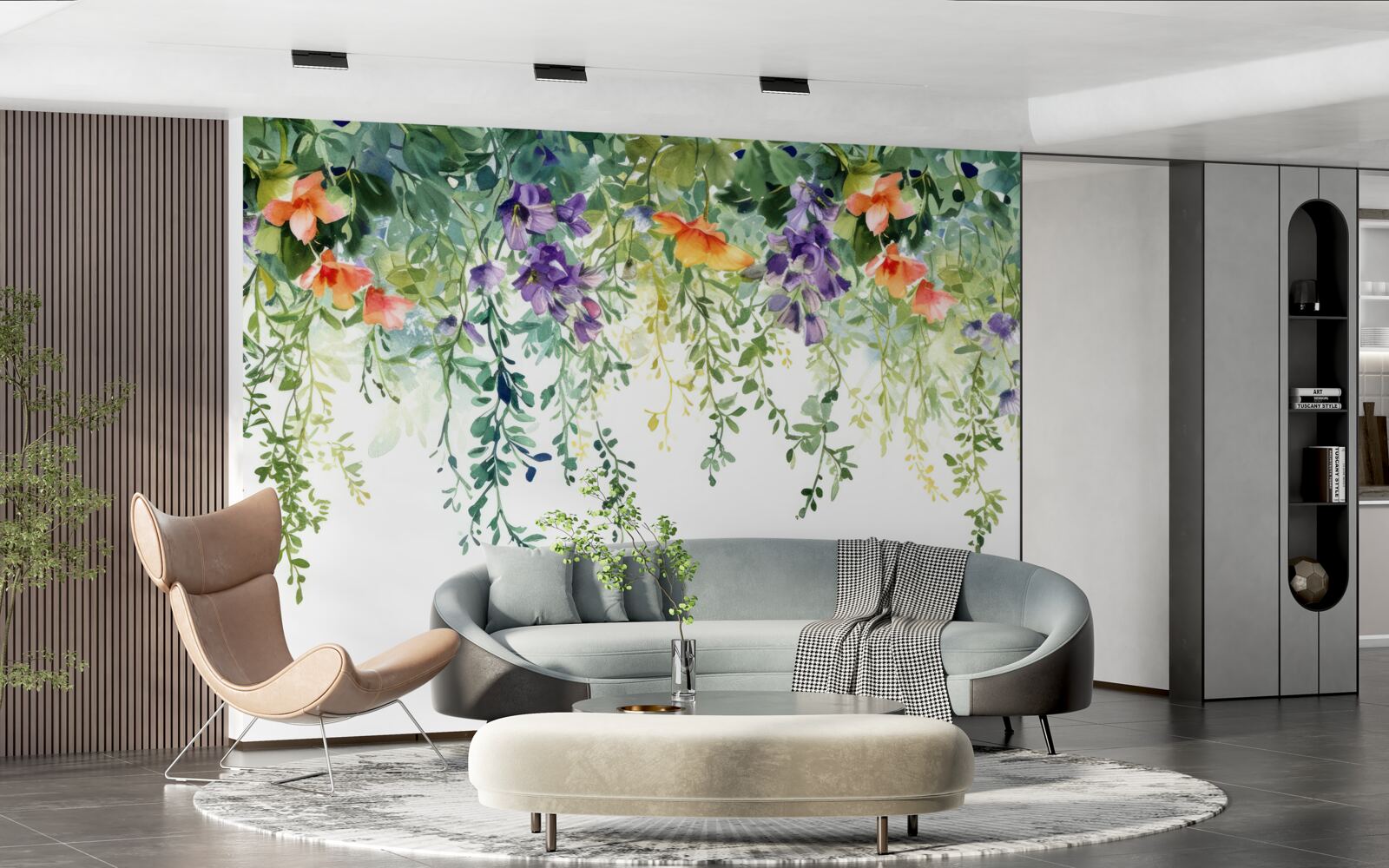 Fototapeta delikatne kwiaty z ogrodu wywrócone do góry nogami