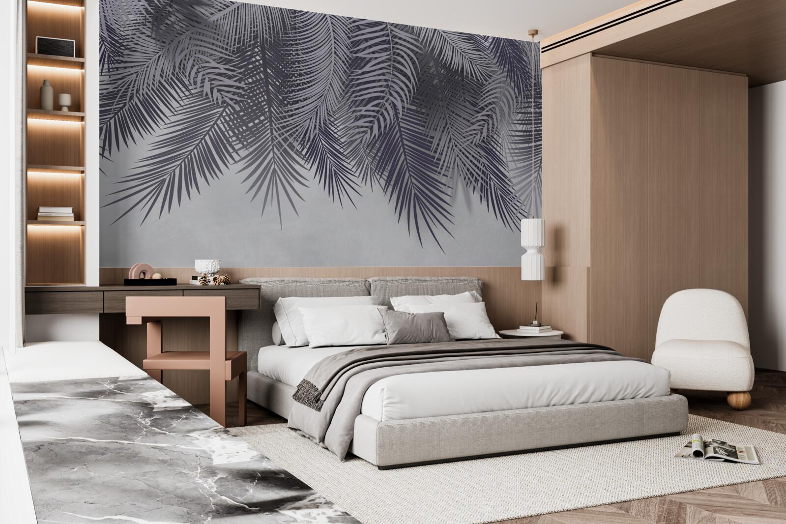 Fototapeta w nocy liście paproci opadają