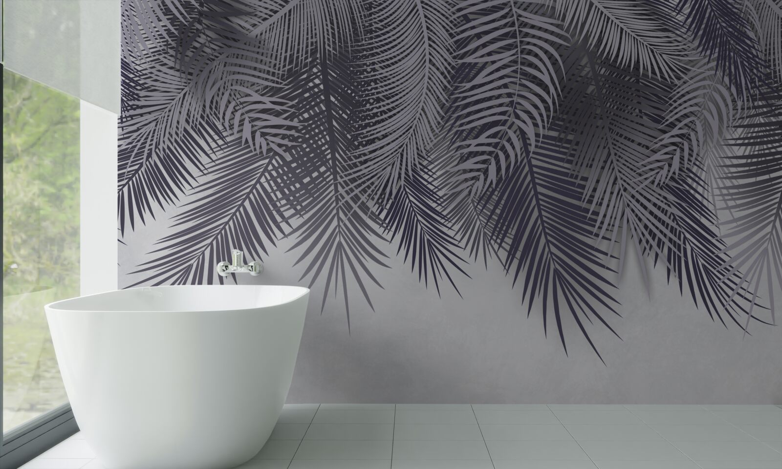 Fototapeta w nocy liście paproci opadają