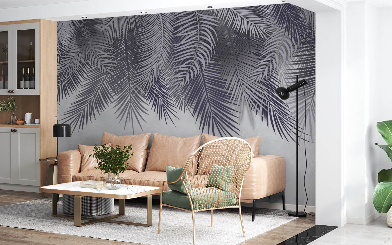 Fototapeta w nocy liście paproci opadają