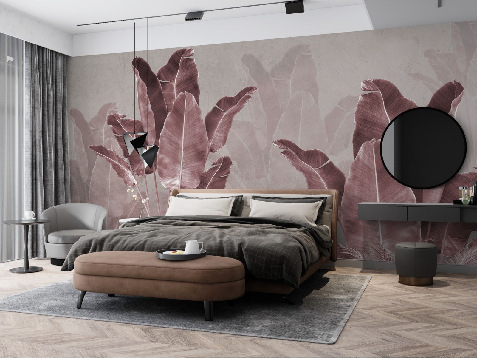 Fototapeta wysokie liście palm są czerwone