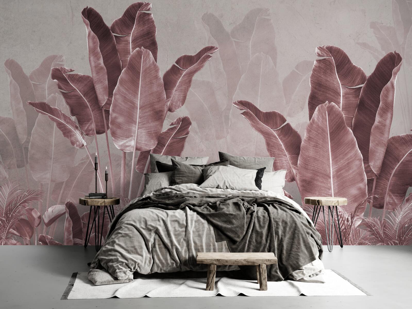 Fototapeta wysokie liście palm są czerwone