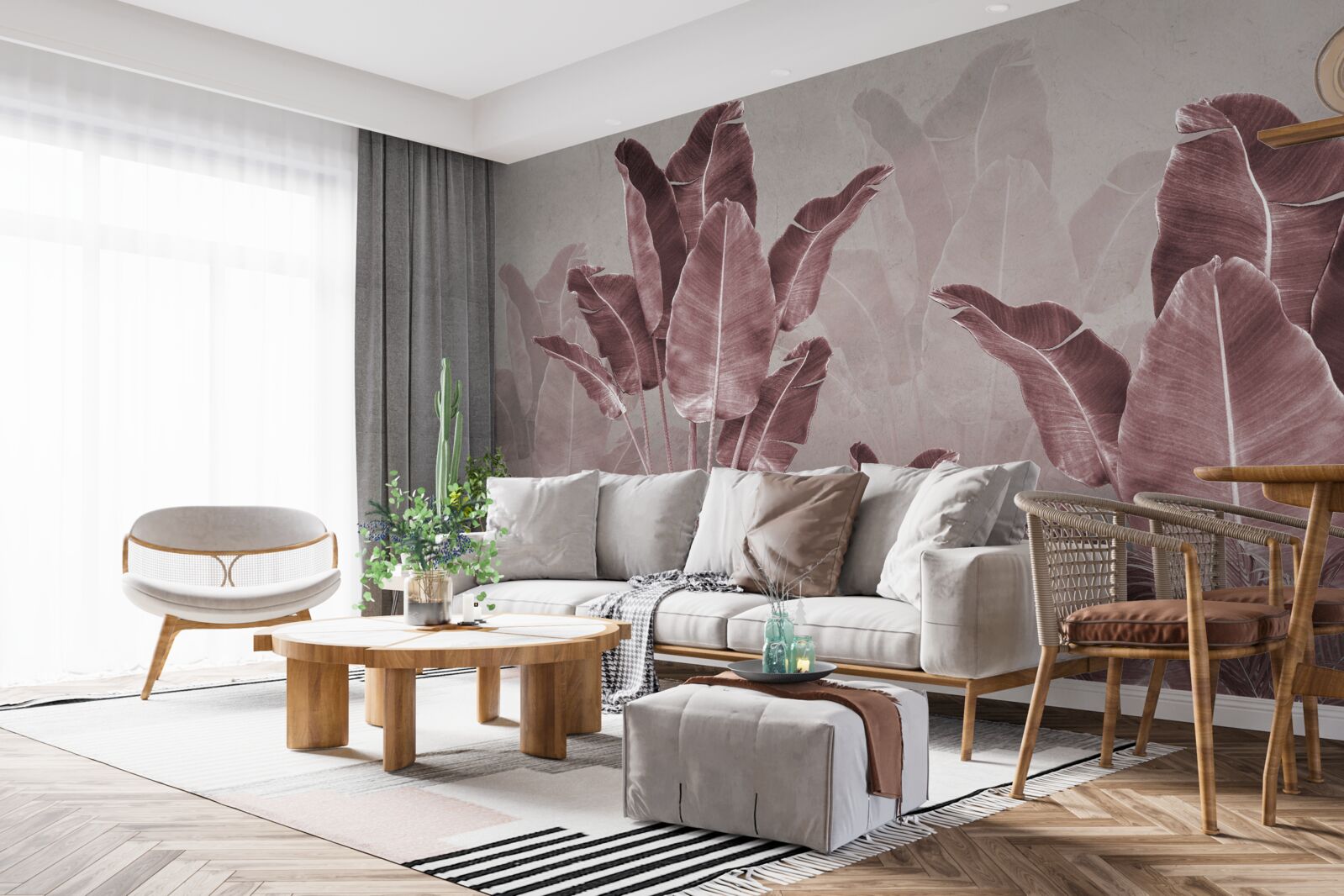 Fototapeta wysokie liście palm są czerwone