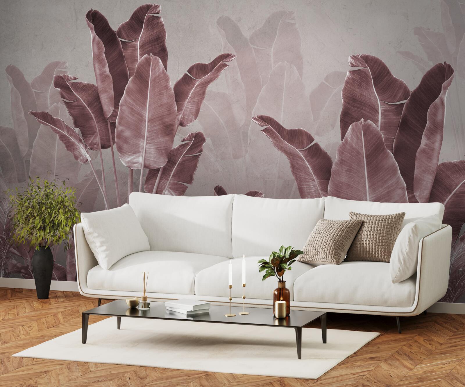 Fototapeta wysokie liście palm są czerwone