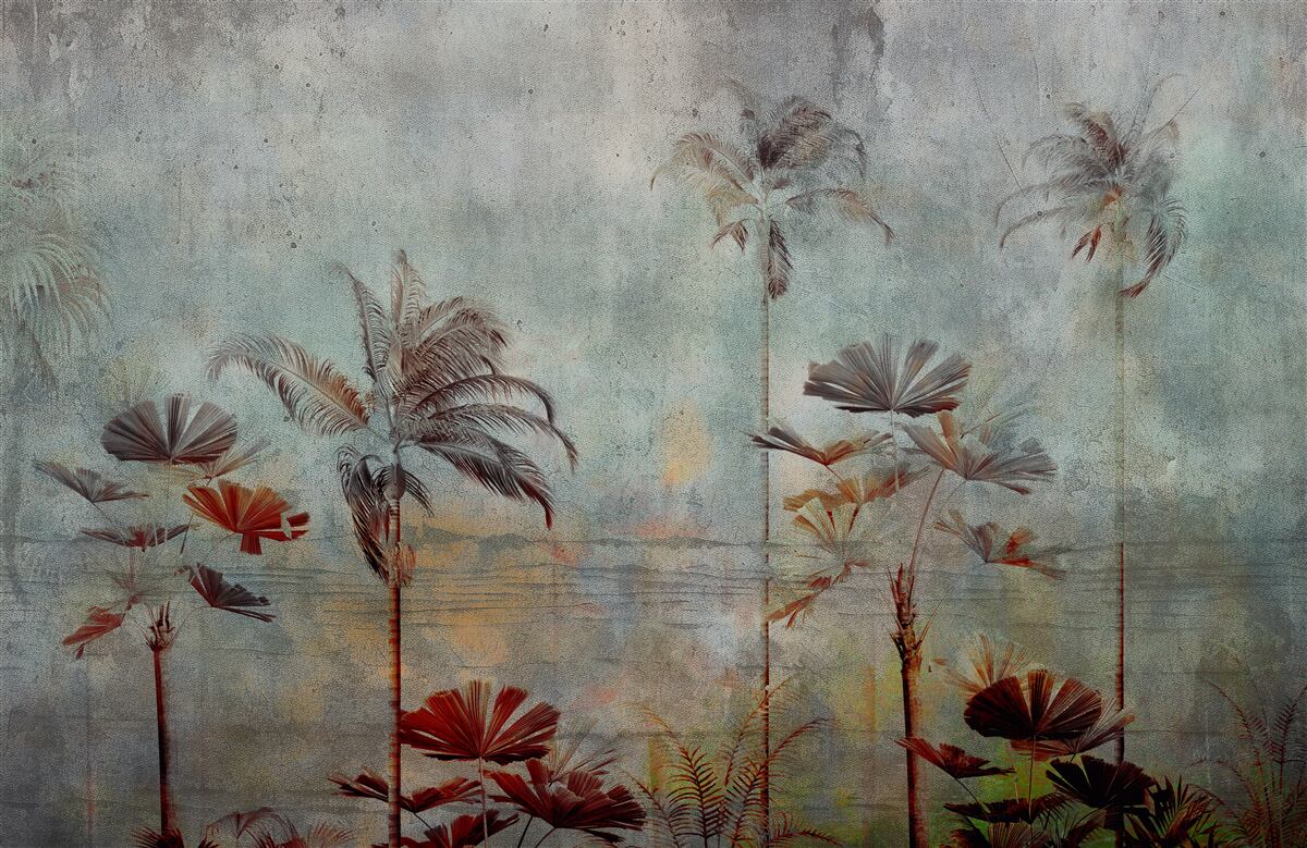 Fototapeta palmy kołyszą się na brzegu