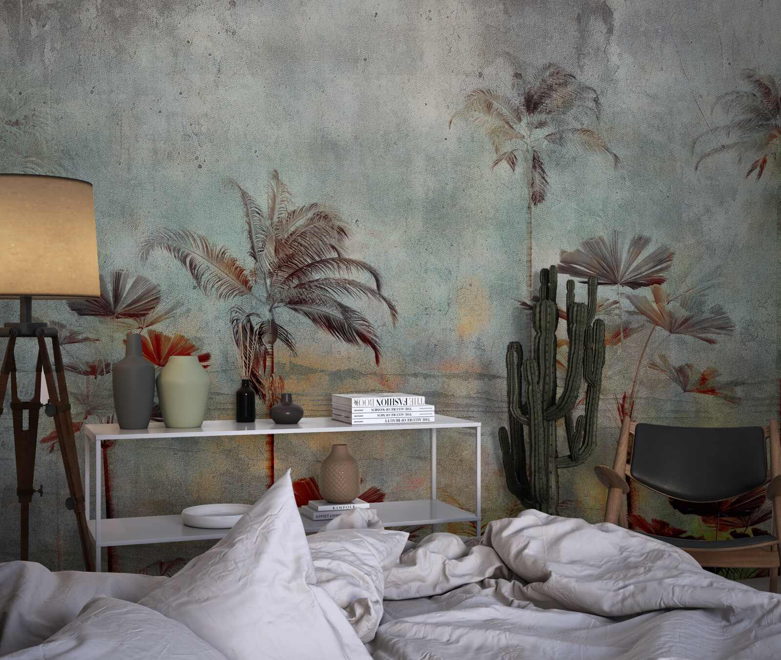 Fototapeta palmy kołyszą się na brzegu