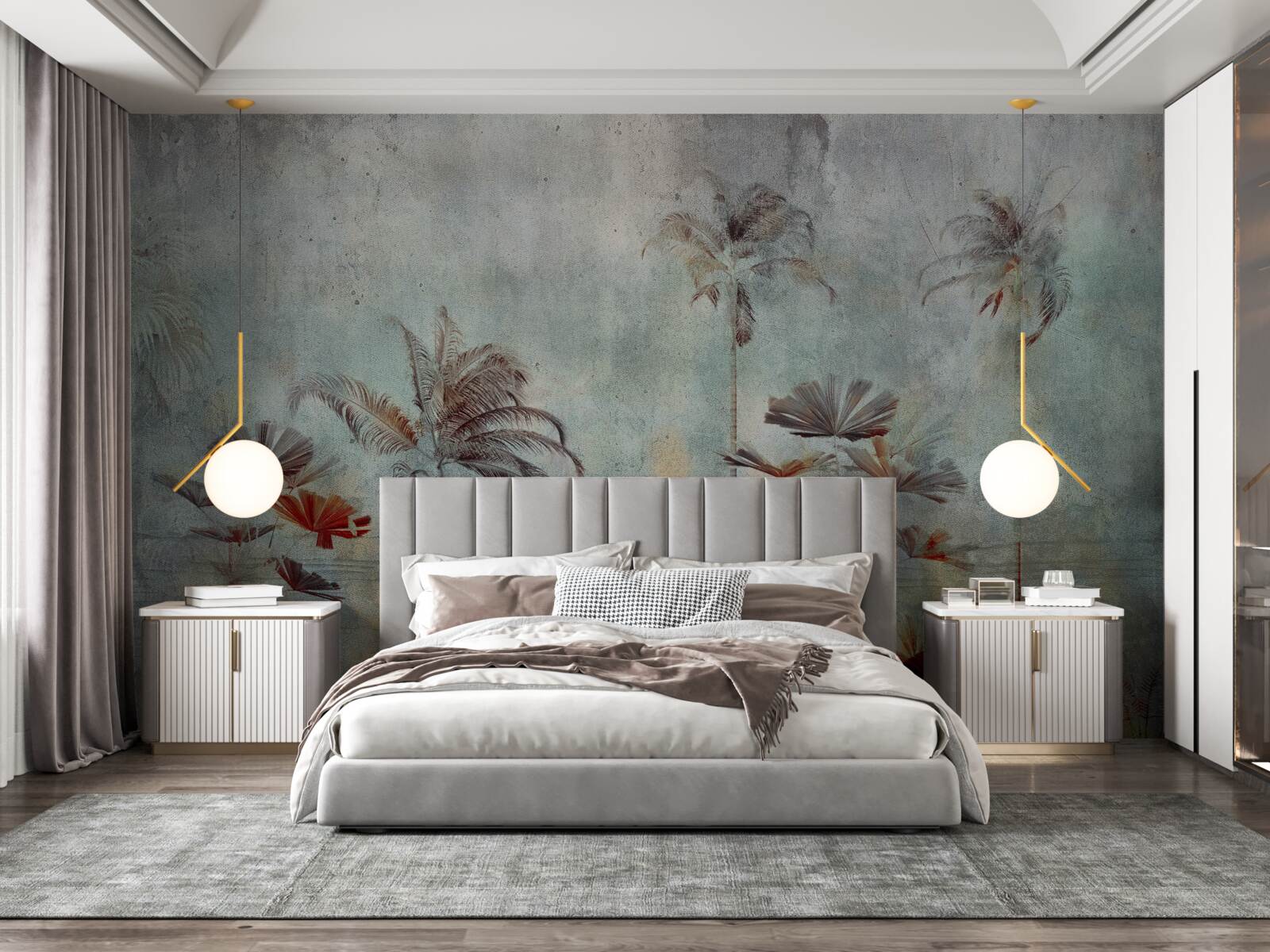 Fototapeta palmy kołyszą się na brzegu