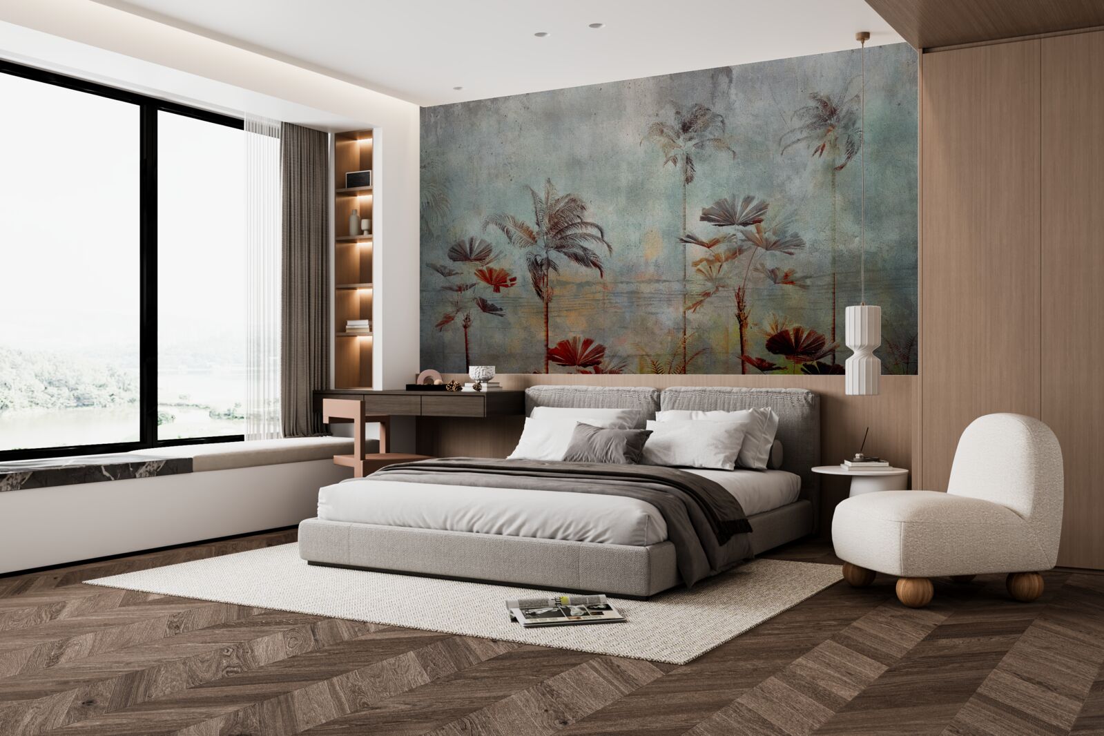 Fototapeta palmy kołyszą się na brzegu