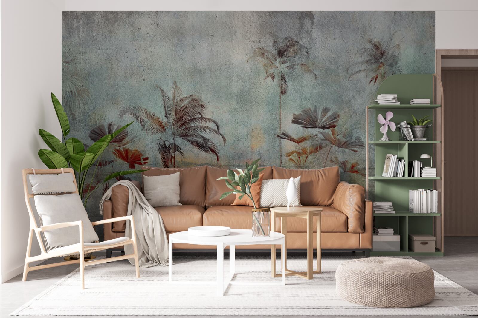 Fototapeta palmy kołyszą się na brzegu