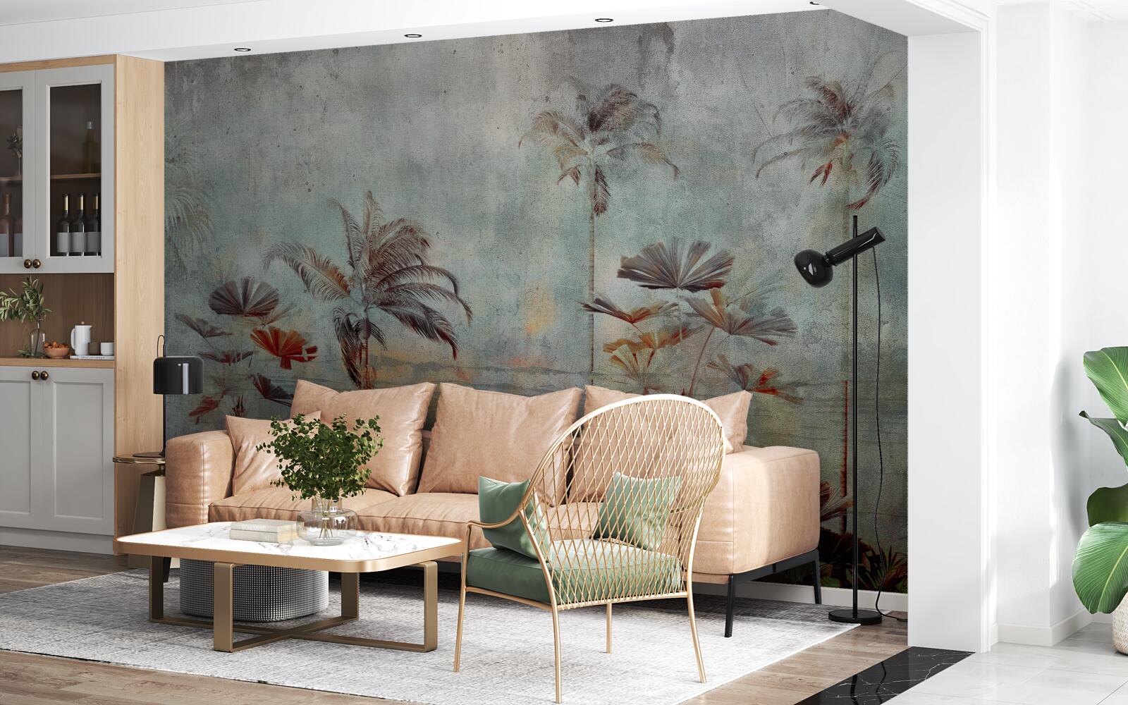 Fototapeta palmy kołyszą się na brzegu