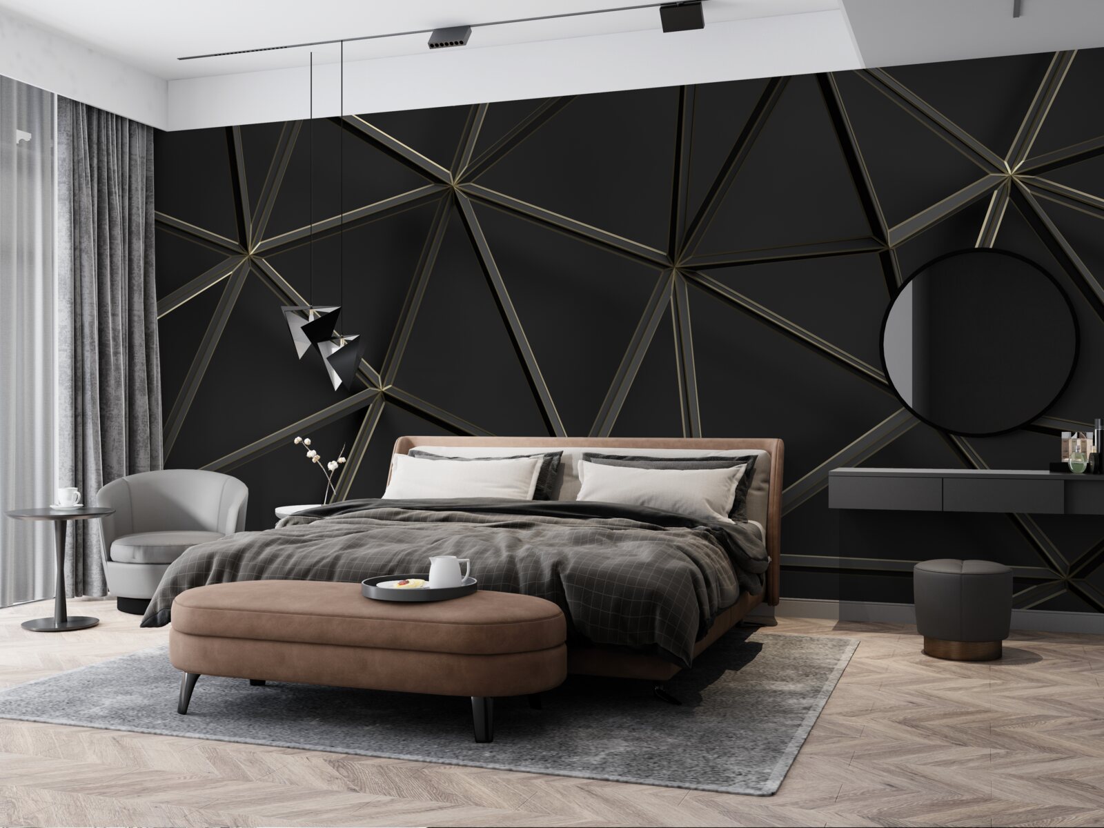 Fototapeta witraż wykonany z czarnego szkła