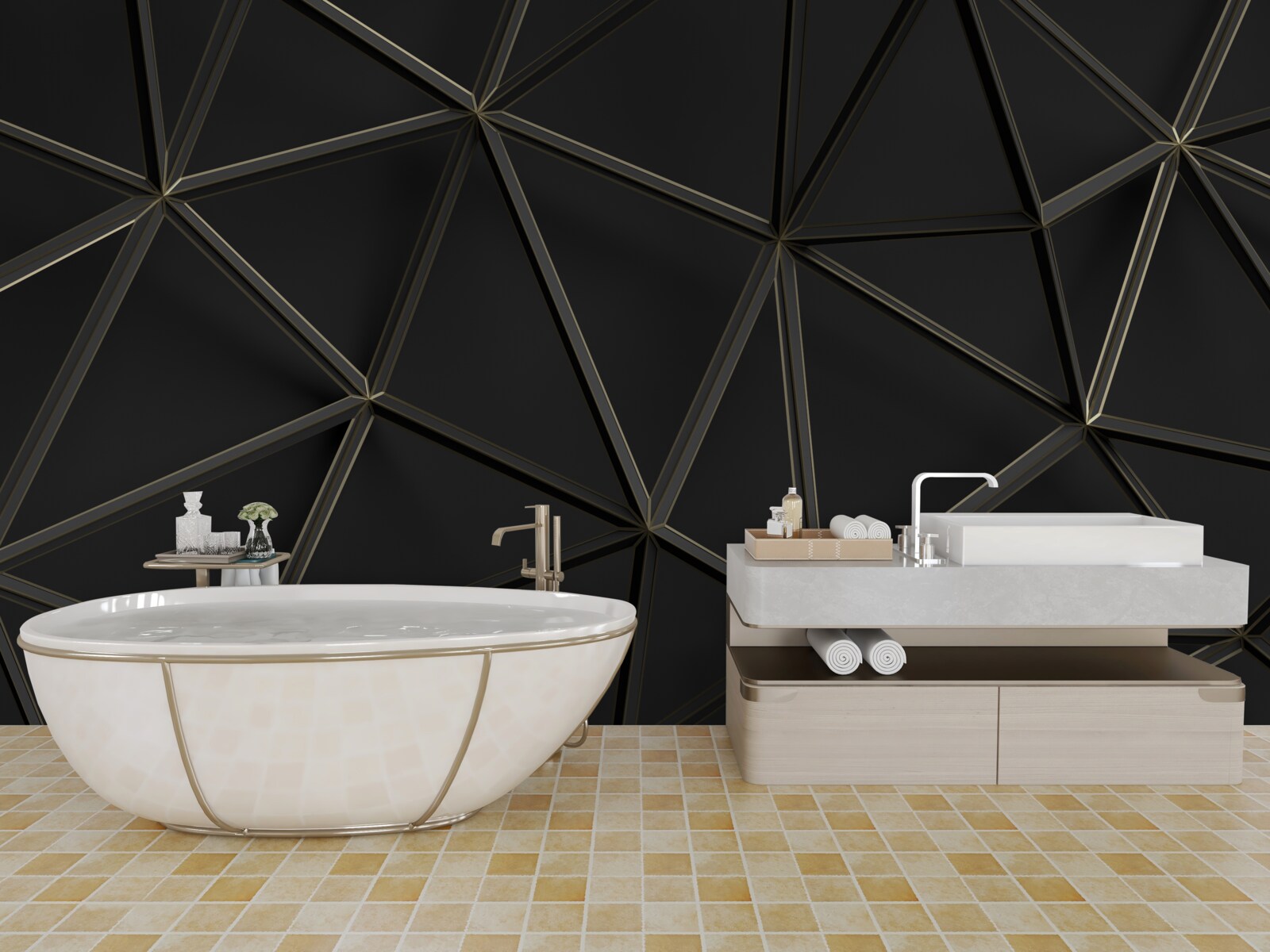 Fototapeta witraż wykonany z czarnego szkła