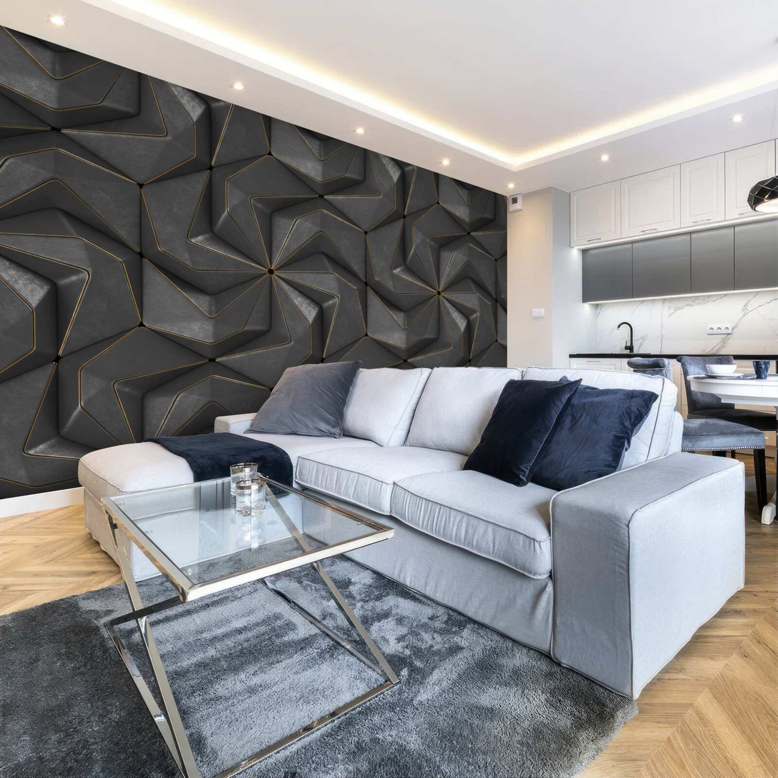 Fototapeta tło czarnych kształtów geometrycznych