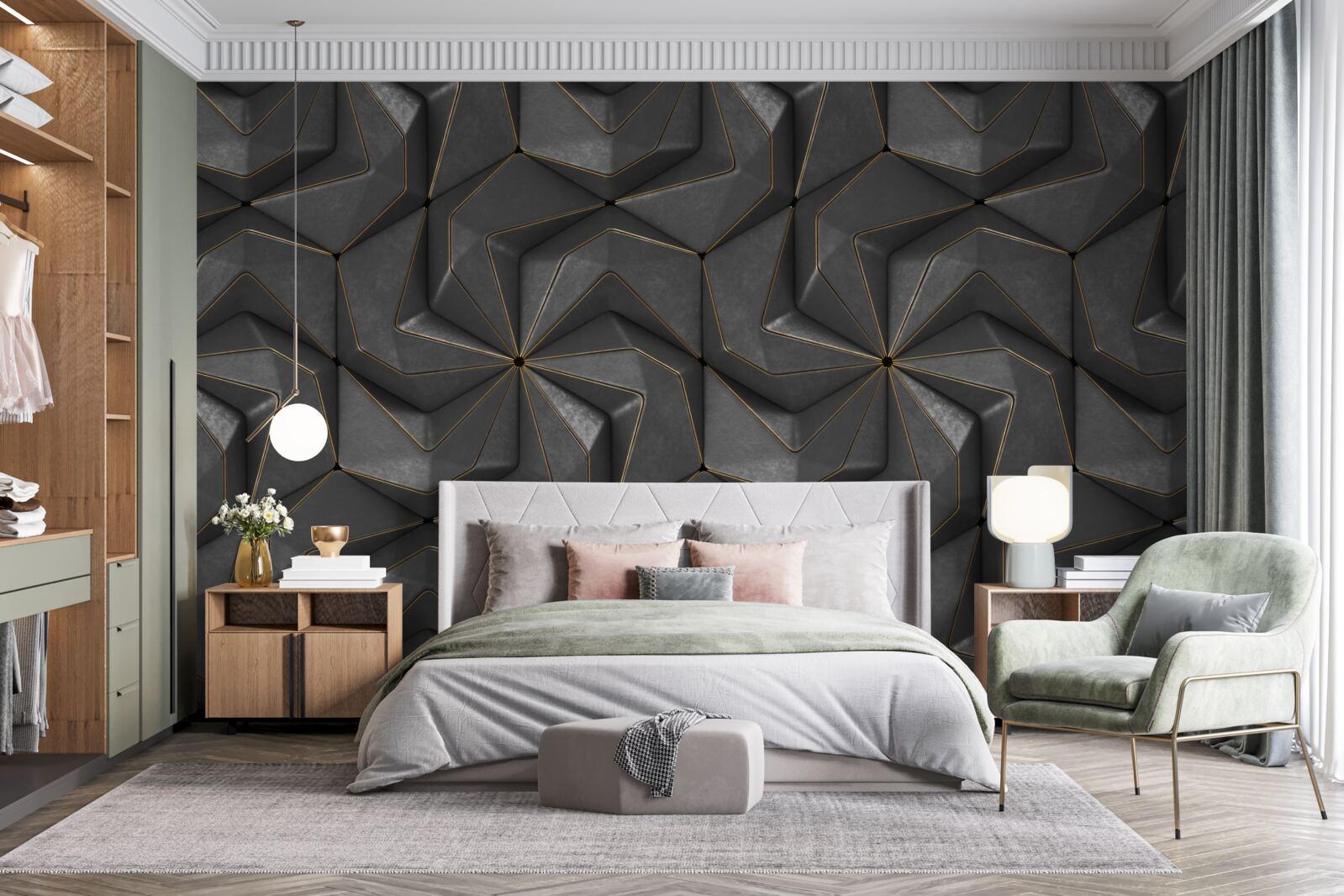 Fototapeta tło czarnych kształtów geometrycznych