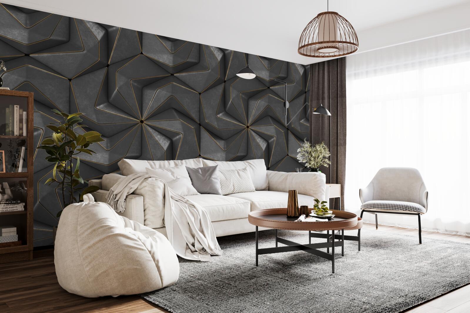 Fototapeta tło czarnych kształtów geometrycznych