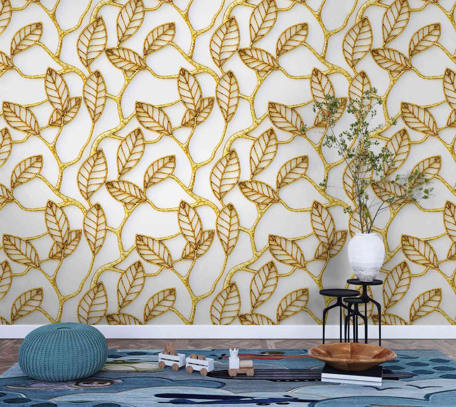 Fototapeta tekstura złotych liści