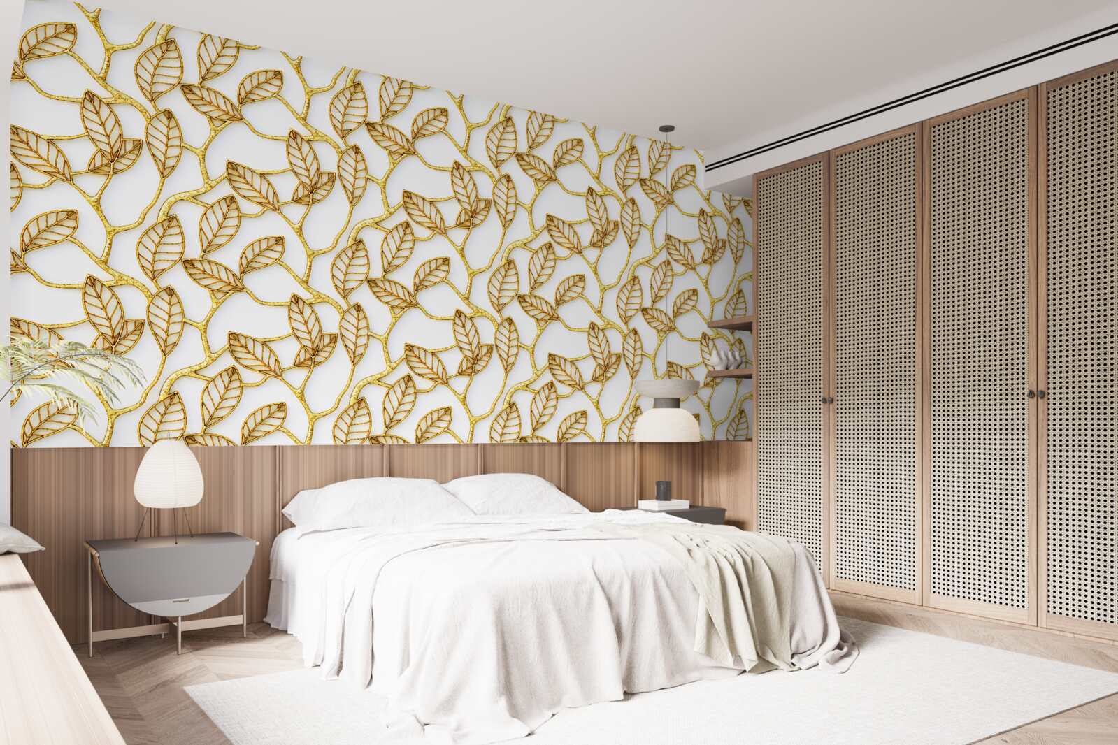 Fototapeta tekstura złotych liści