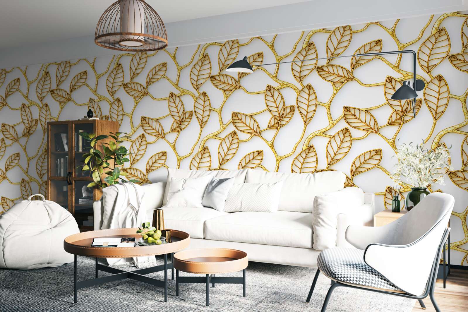 Fototapeta tekstura złotych liści