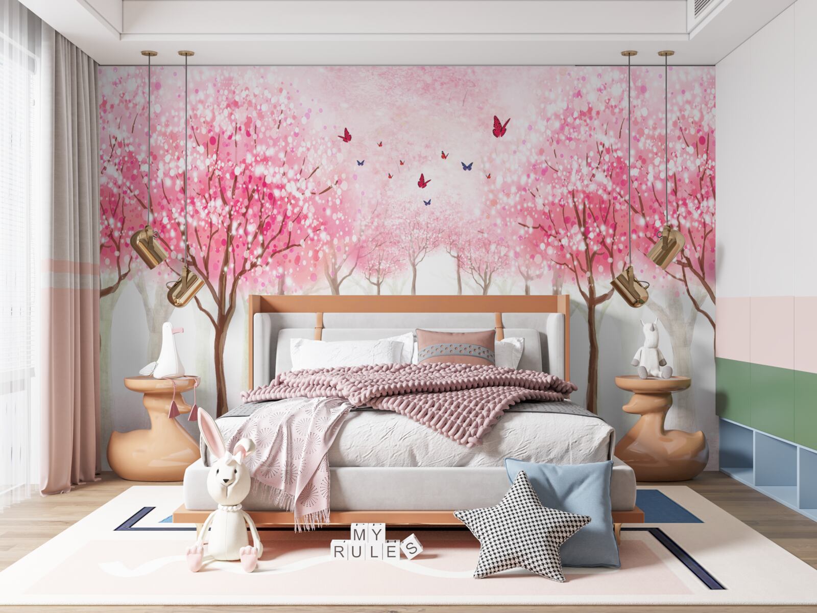 Fototapeta akwarela z aleją sakury