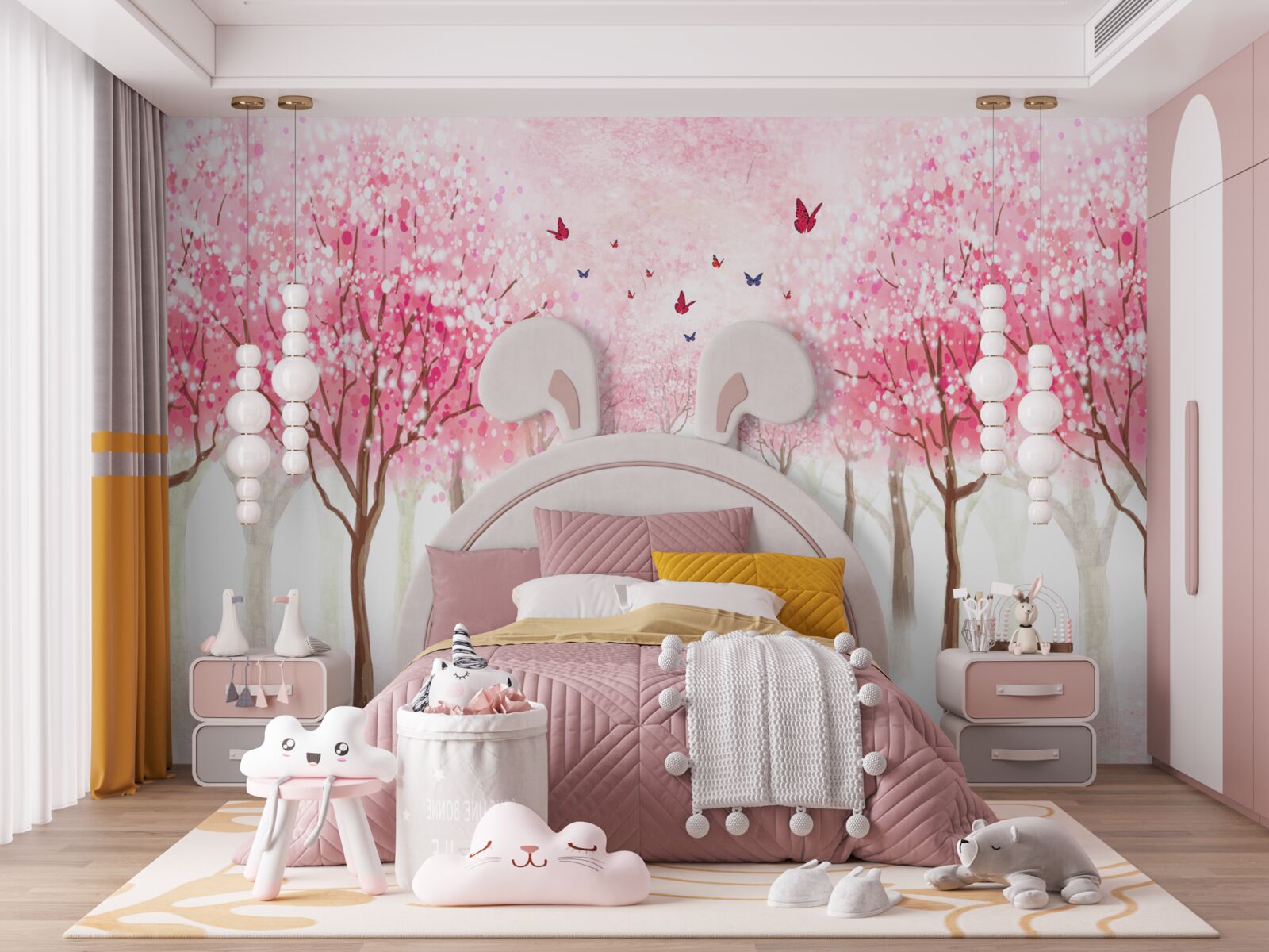 Fototapeta akwarela z aleją sakury